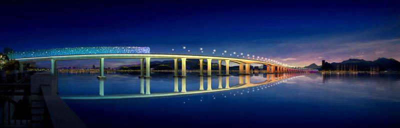 荣事达智能照明·跨江桥梁效果图 荣事达智能照明·跨江桥梁效果图