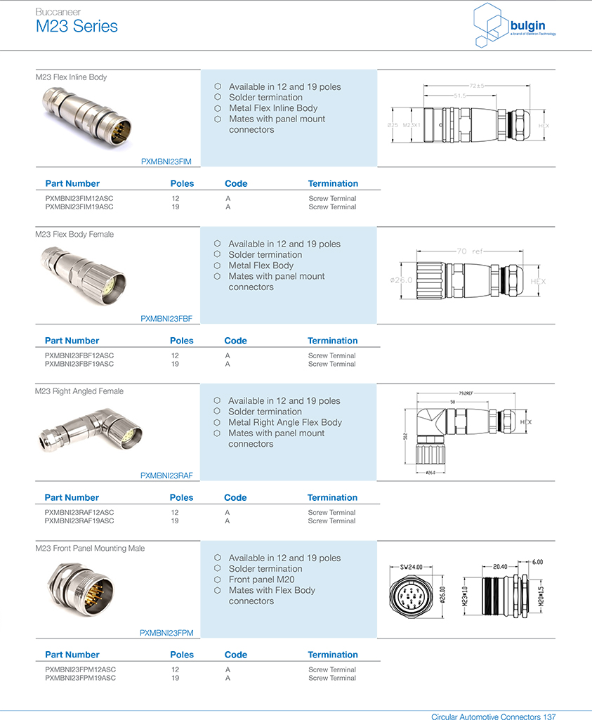 M23 连接器母头组装式型号 M23 连接器母头组装式型号