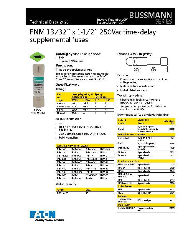 FNM系列熔断器型号 FNM系列熔断器型号