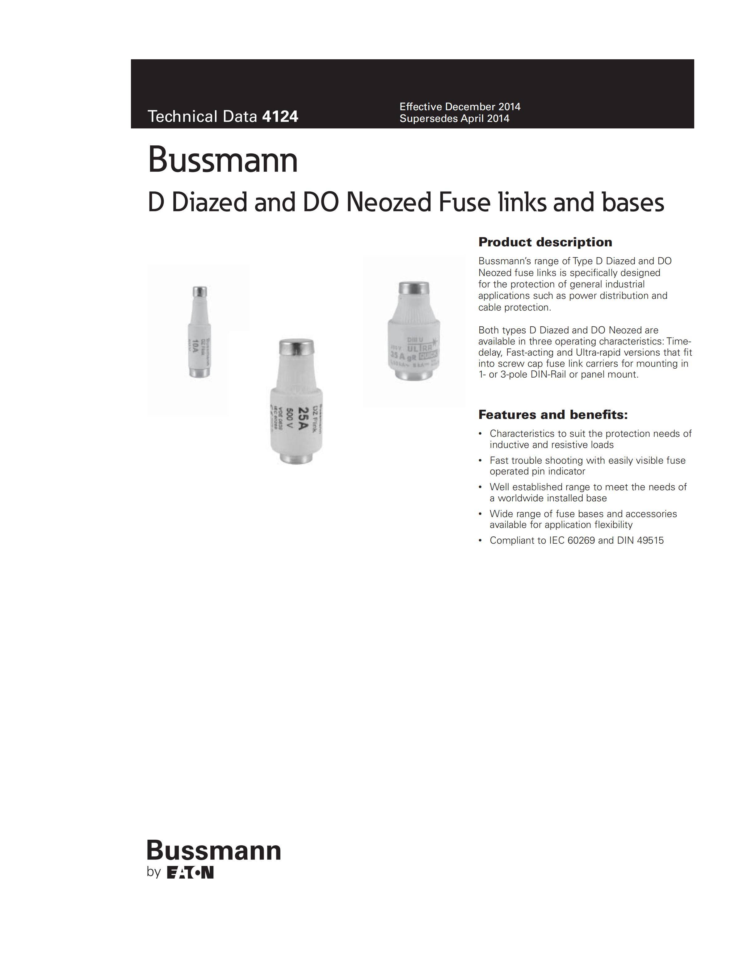 BUSSMANN D型酒瓶是熔断器 BUSSMANN D型酒瓶是熔断器